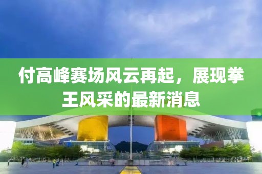 付高峰赛场风云再起，展现拳王风采的最新消息