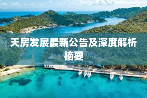天房发展最新公告及深度解析摘要