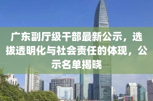 广东副厅级干部最新公示，选拔透明化与社会责任的体现，公示名单揭晓