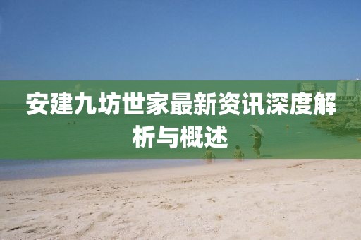 安建九坊世家最新资讯深度解析与概述