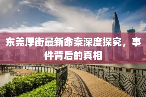 东莞厚街最新命案深度探究，事件背后的真相