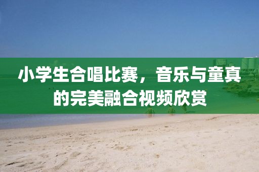 小学生合唱比赛，音乐与童真的完美融合视频欣赏