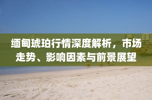 缅甸琥珀行情深度解析，市场走势、影响因素与前景展望