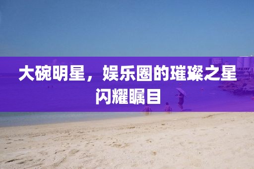大碗明星，娱乐圈的璀璨之星闪耀瞩目
