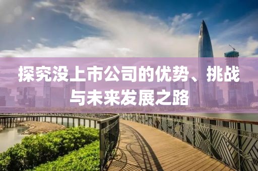 探究没上市公司的优势、挑战与未来发展之路