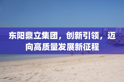 东阳鼎立集团，创新引领，迈向高质量发展新征程