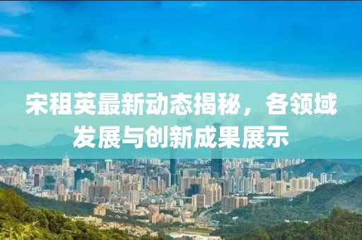 宋租英最新动态揭秘，各领域发展与创新成果展示