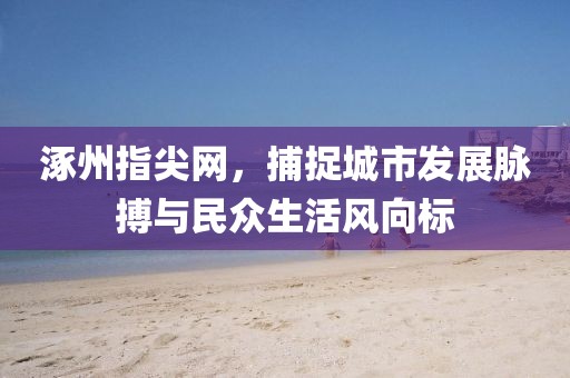 涿州指尖网，捕捉城市发展脉搏与民众生活风向标