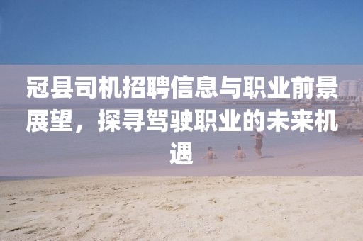 冠县司机招聘信息与职业前景展望，探寻驾驶职业的未来机遇