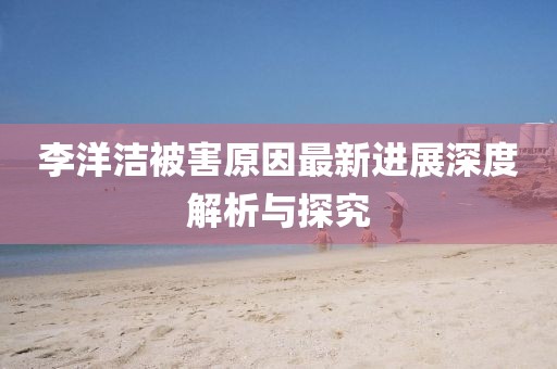 李洋洁被害原因最新进展深度解析与探究