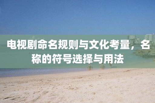 电视剧命名规则与文化考量，名称的符号选择与用法