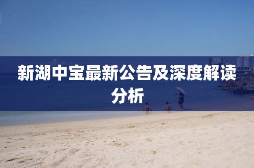 新湖中宝最新公告及深度解读分析
