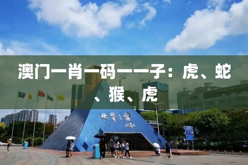 澳门一肖一码一一子：虎、蛇、猴、虎