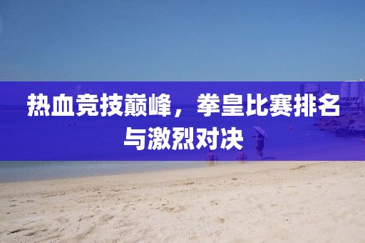 热血竞技巅峰，拳皇比赛排名与激烈对决