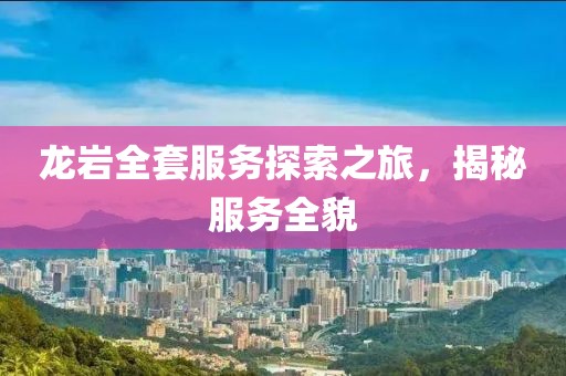 龙岩全套服务探索之旅，揭秘服务全貌