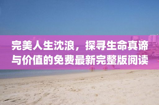 完美人生沈浪，探寻生命真谛与价值的免费最新完整版阅读