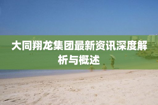 大同翔龙集团最新资讯深度解析与概述