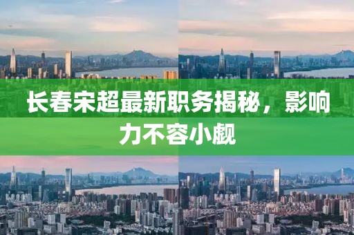 长春宋超最新职务揭秘，影响力不容小觑