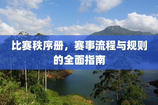 比赛秩序册，赛事流程与规则的全面指南