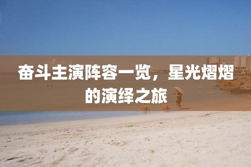 奋斗主演阵容一览，星光熠熠的演绎之旅