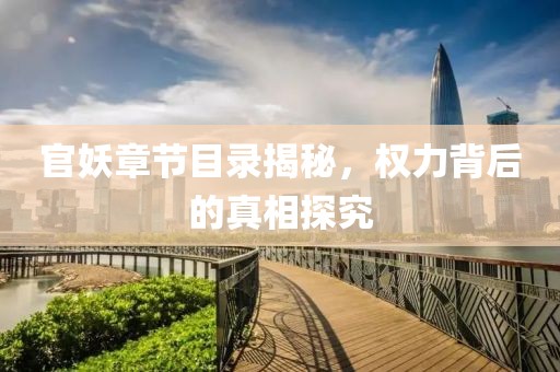 官妖章节目录揭秘，权力背后的真相探究