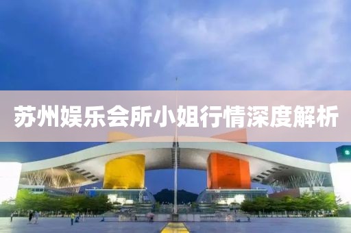 苏州娱乐会所小姐行情深度解析