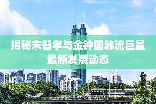 揭秘宋智孝与金钟国韩流巨星最新发展动态