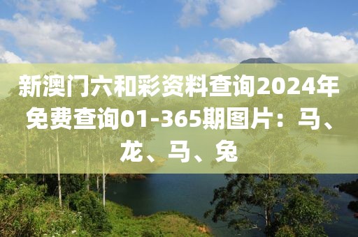 新澳门六和彩资料查询2024年免费查询01-365期图片：马、龙、马、兔