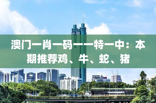 澳门一肖一码一一特一中：本期推荐鸡、牛、蛇、猪