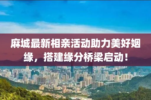 麻城最新相亲活动助力美好姻缘，搭建缘分桥梁启动！