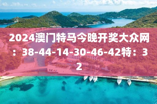 2024澳门特马今晚开奖大众网：38-44-14-30-46-42特：32