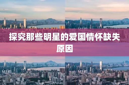 探究那些明星的爱国情怀缺失原因