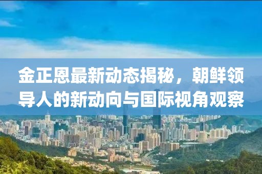 金正恩最新动态揭秘，朝鲜领导人的新动向与国际视角观察
