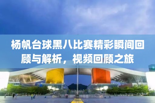 杨帆台球黑八比赛精彩瞬间回顾与解析，视频回顾之旅