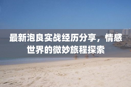 最新泡良实战经历分享，情感世界的微妙旅程探索