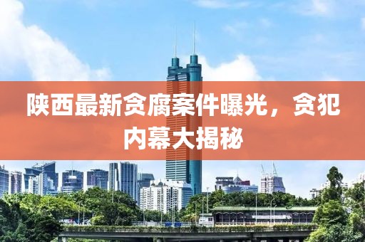 陕西最新贪腐案件曝光，贪犯内幕大揭秘