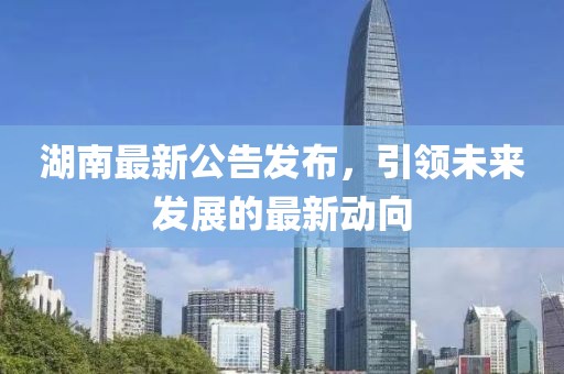 湖南最新公告发布，引领未来发展的最新动向