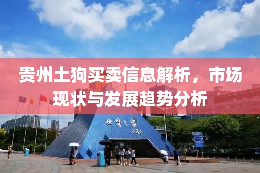 贵州土狗买卖信息解析，市场现状与发展趋势分析