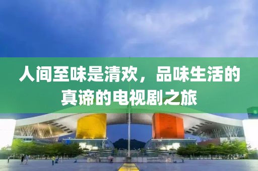 人间至味是清欢，品味生活的真谛的电视剧之旅