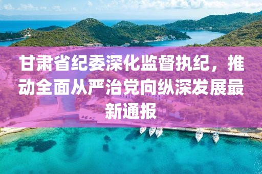 甘肃省纪委深化监督执纪，推动全面从严治党向纵深发展最新通报