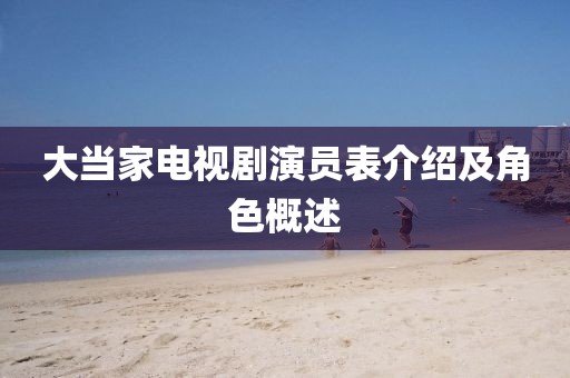 大当家电视剧演员表介绍及角色概述