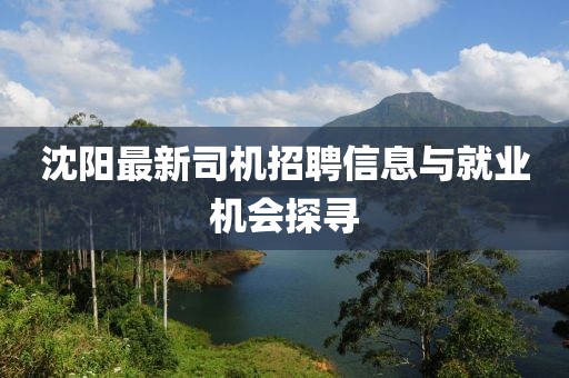 沈阳最新司机招聘信息与就业机会探寻