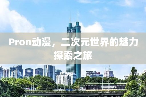Pron动漫，二次元世界的魅力探索之旅