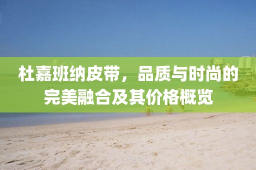 杜嘉班纳皮带，品质与时尚的完美融合及其价格概览