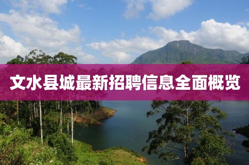 文水县城最新招聘信息全面概览