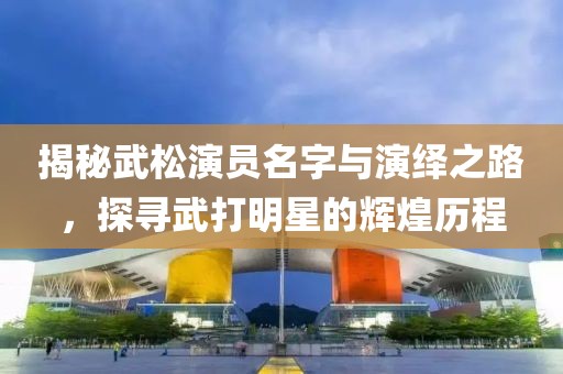 揭秘武松演员名字与演绎之路，探寻武打明星的辉煌历程
