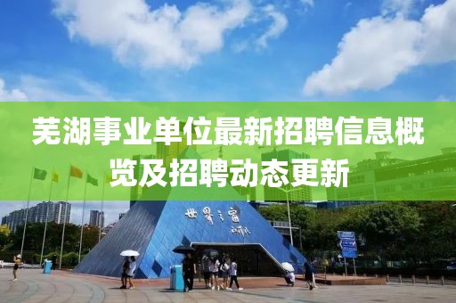 芜湖事业单位最新招聘信息概览及招聘动态更新