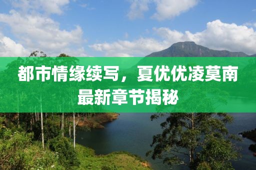 都市情缘续写，夏优优凌莫南最新章节揭秘