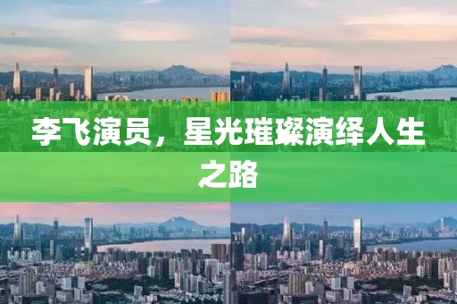 李飞演员，星光璀璨演绎人生之路