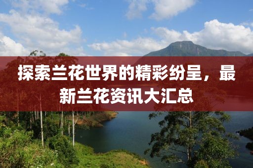 探索兰花世界的精彩纷呈，最新兰花资讯大汇总